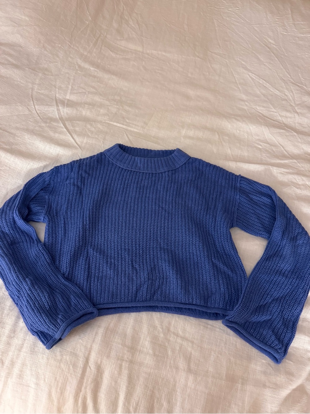 wild fable Blue Cropped Crewneck Sweater